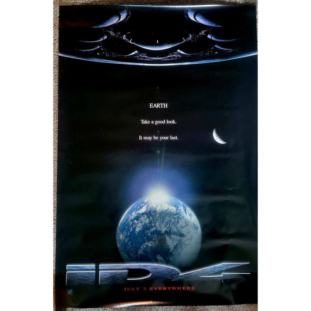 Vintage 1996 Independence Day ID4 Movie Poster Teaser Version A 27x40